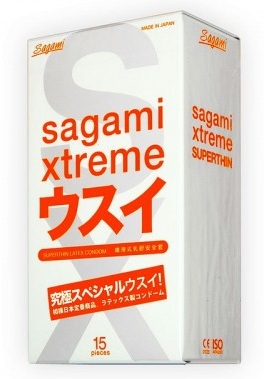 Ультратонкие презервативы Sagami Xtreme SUPERTHIN - 15 шт. - Sagami - купить с доставкой в Новом Уренгое