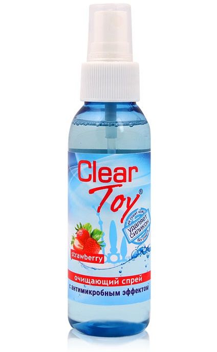 Очищающий спрей для игрушек CLEAR TOY Strawberry - 100 мл. - Биоритм - купить с доставкой в Новом Уренгое