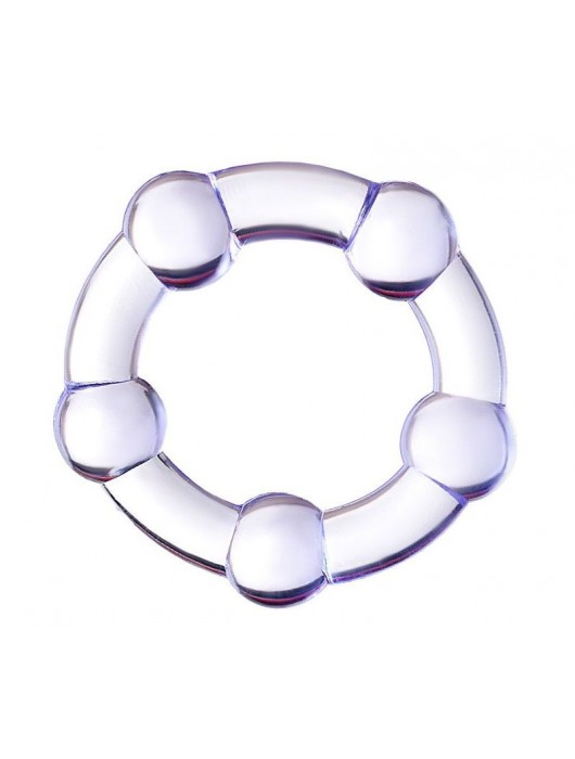 Фиолетовое эрекционное кольцо на пенис с бусинами - Штучки-дрючки - в Новом Уренгое купить с доставкой