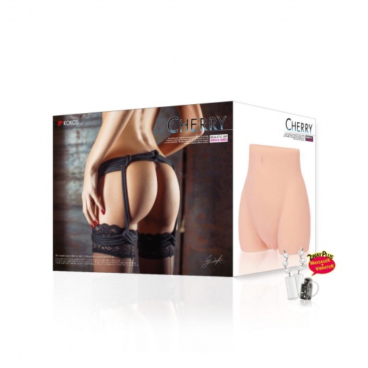 Мастурбатор-полуторс Cherry с вибрацией и двумя любовными тоннелями - KOKOS - в Новом Уренгое купить с доставкой