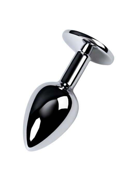 Серебристая конусовидная анальная пробка с фиолетовым кристаллом - 7 см. - ToyFa - купить с доставкой в Новом Уренгое