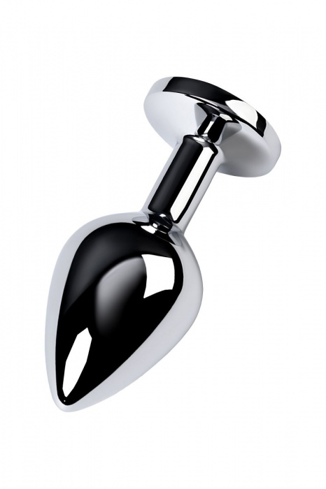 Серебристая конусовидная анальная пробка с голубым кристаллом - 8 см. - ToyFa - купить с доставкой в Новом Уренгое