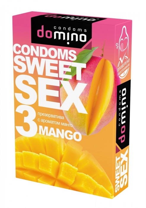 Презервативы для орального секса DOMINO Sweet Sex с ароматом манго - 3 шт. - Domino - купить с доставкой в Новом Уренгое