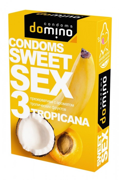 Презервативы для орального секса DOMINO Sweet Sex с ароматом тропических фруктов - 3 шт. - Domino - купить с доставкой в Новом Уренгое