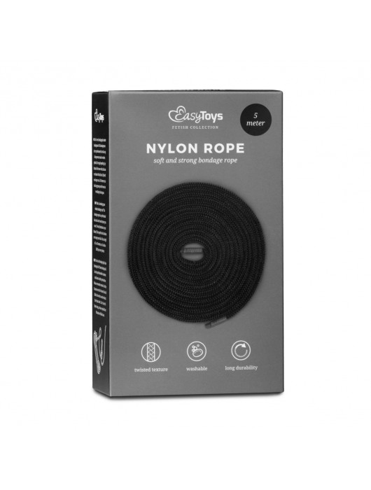 Черная веревка для бондажа Easytoys Bondage Rope - 5 м. - Easy toys - купить с доставкой в Новом Уренгое