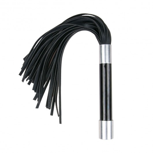 Черная плеть Easytoys Flogger With Metal Grip - 38 см. - Easy toys - купить с доставкой в Новом Уренгое