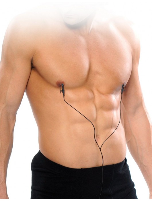 Черные электрические зажимы для сосков Shock Therapy Nipple Clamps - Pipedream - купить с доставкой в Новом Уренгое