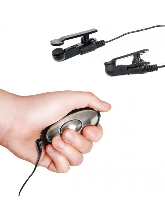 Черные электрические зажимы для сосков Shock Therapy Nipple Clamps - Pipedream - купить с доставкой в Новом Уренгое