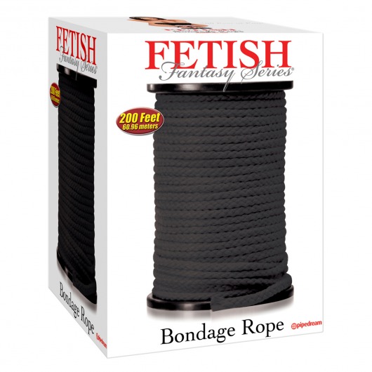 Черная веревка для связывания Bondage Rope - 60,9 м. - Pipedream - купить с доставкой в Новом Уренгое