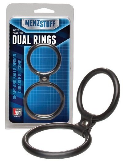 Чёрное двойное эрекционное кольцо Dual Rings Black - Dream Toys - в Новом Уренгое купить с доставкой