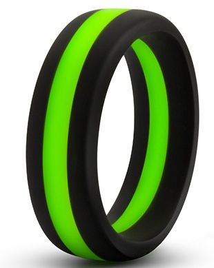 Черно-зеленое эрекционное кольцо Silicone Go Pro Cock Ring - Blush Novelties - в Новом Уренгое купить с доставкой