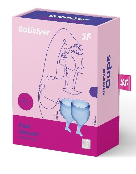 Набор синих менструальных чаш Feel secure Menstrual Cup - Satisfyer - купить с доставкой в Новом Уренгое