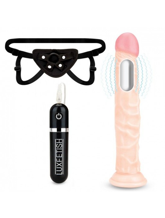 Регулируемые трусики с вибрирующей насадкой - 21 см. - Lux Fetish - купить с доставкой в Новом Уренгое