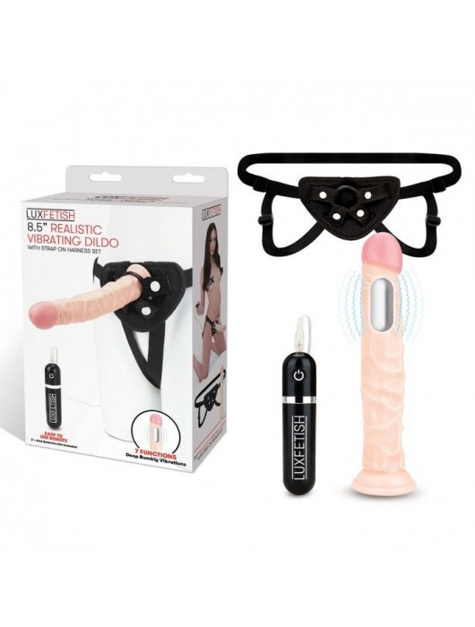 Регулируемые трусики с вибрирующей насадкой - 21 см. - Lux Fetish - купить с доставкой в Новом Уренгое