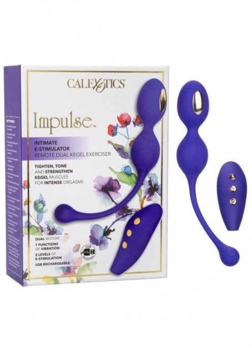 Фиолетовые виброшарики с электростимуляцией Impulse Intimate E-Stimulator Dual Kegel - California Exotic Novelties - купить с доставкой в Новом Уренгое