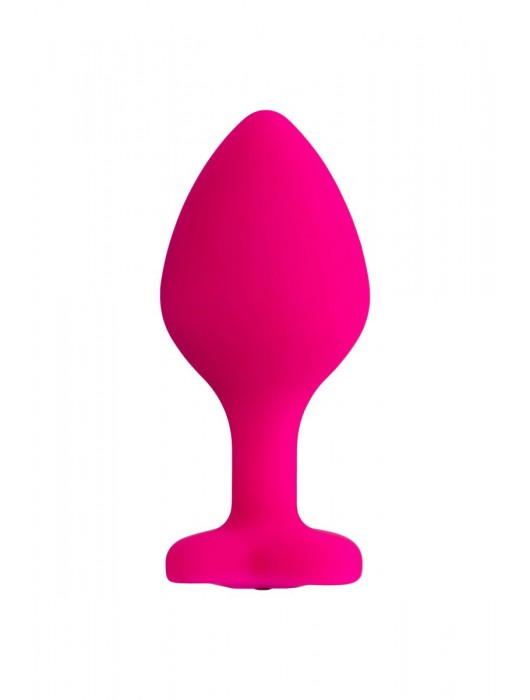 Розовая анальная втулка Diamond Heart с прозрачным кристаллом - 8 см. - ToyFa - купить с доставкой в Новом Уренгое