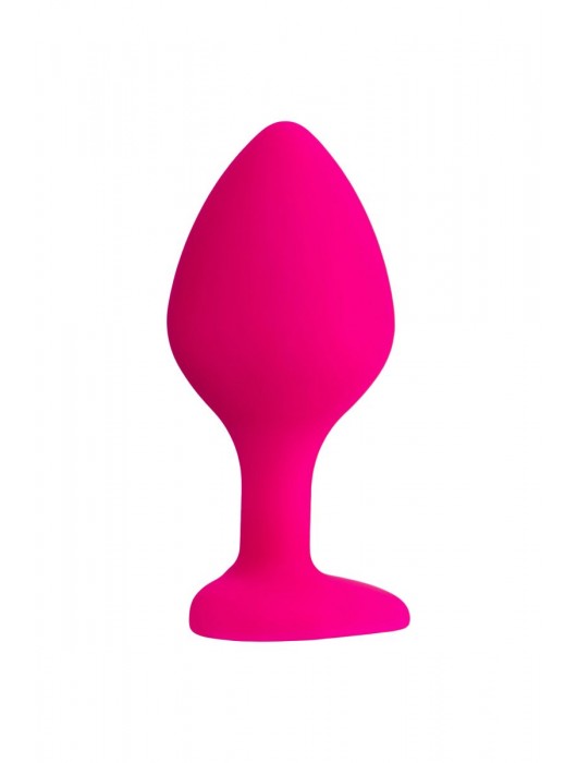 Розовая анальная втулка Diamond Heart с прозрачным кристаллом - 8 см. - ToyFa - купить с доставкой в Новом Уренгое