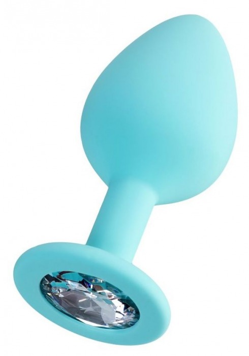 Мятная анальная втулка Brilliant с прозрачным кристаллом - 8 см. - ToyFa - купить с доставкой в Новом Уренгое