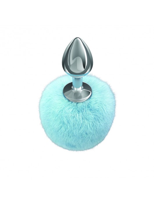 Серебристая анальная пробка с голубым пушистым хвостиком Twinkle - Lola Games - купить с доставкой в Новом Уренгое
