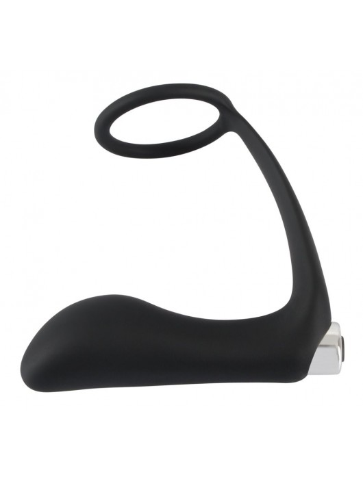 Черное эрекционное кольцо с анальной вибропробкой Vibrating Ring   Plug - Orion - в Новом Уренгое купить с доставкой