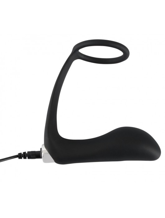 Черное эрекционное кольцо с анальной вибропробкой Vibrating Ring   Plug - Orion - в Новом Уренгое купить с доставкой