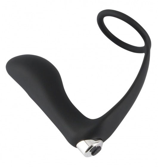 Черное эрекционное кольцо с анальной вибропробкой Vibrating Ring   Plug - Orion - в Новом Уренгое купить с доставкой