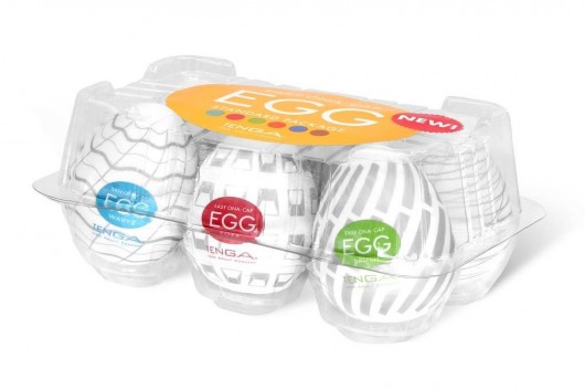 Набор из 6 мастурбаторов Tenga EGG Easy Beat с различным рельефом - Tenga - в Новом Уренгое купить с доставкой