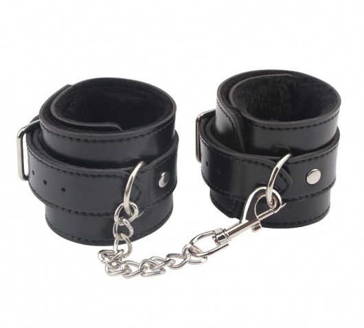 Черные оковы на ноги Obey Me Leather Ankle Cuffs - Chisa - купить с доставкой в Новом Уренгое