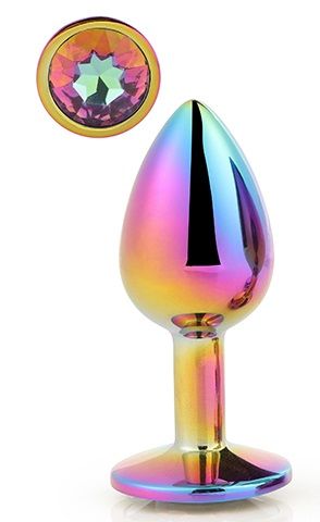 Голографическая анальная втулка с радужным кристаллом - 7,1 см. - Dream Toys - купить с доставкой в Новом Уренгое