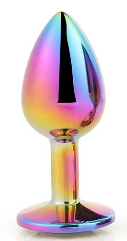 Голографическая анальная втулка с радужным кристаллом - 7,1 см. - Dream Toys - купить с доставкой в Новом Уренгое