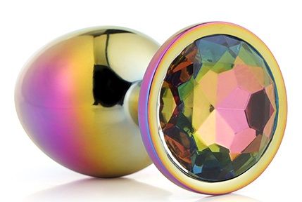 Голографическая анальная втулка с радужным кристаллом - 7,1 см. - Dream Toys - купить с доставкой в Новом Уренгое