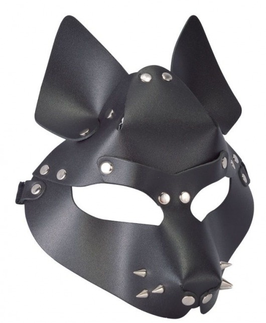 Черная маска Wolf с шипами - Sitabella - купить с доставкой в Новом Уренгое