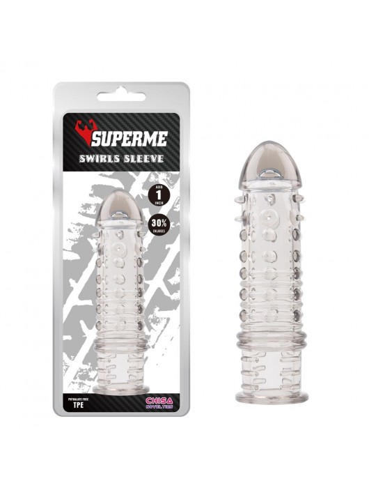 Дымчатая насадка на пенис Swirls Sleeve - 16 см. - Chisa - в Новом Уренгое купить с доставкой