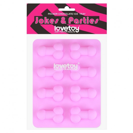 Розовая формочка для льда и шоколада Pecker Chocolate/Ice Tray - Lovetoy - купить с доставкой в Новом Уренгое