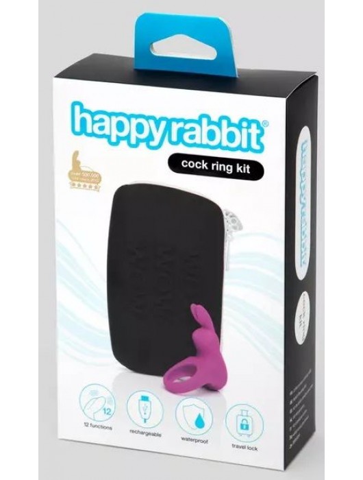 Фиолетовое эрекционное виброкольцо Happy Rabbit Cock Ring Kit - Happy Rabbit - в Новом Уренгое купить с доставкой