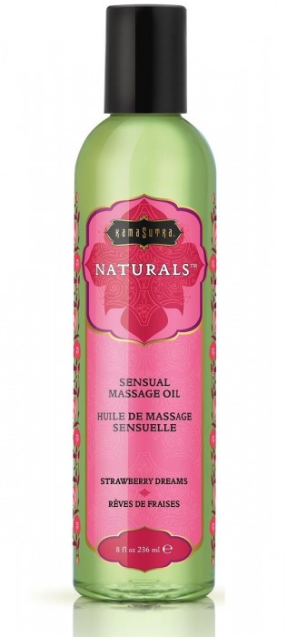 Массажное масло Naturals Strawberry Dreams с ароматом клубники - 236 мл. - Kama Sutra - купить с доставкой в Новом Уренгое