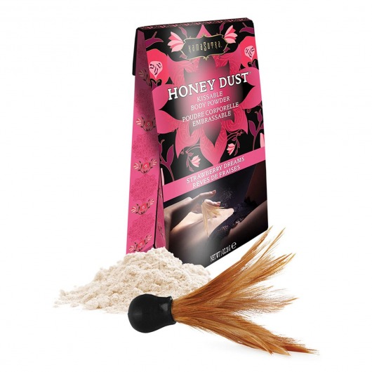 Пудра для тела Honey Dust Body Powder с ароматом клубники - 28 гр. - Kama Sutra - купить с доставкой в Новом Уренгое