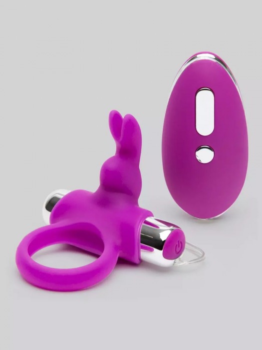 Лиловое виброкольцо с пультом ДУ Remote Control Cock Ring - Happy Rabbit - в Новом Уренгое купить с доставкой