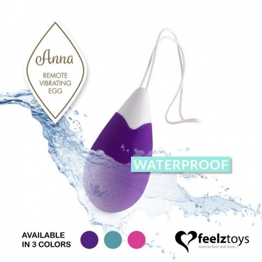 Фиолетовое виброяйцо на радиоуправлении Anna Vibrating Egg Remote - FeelzToys