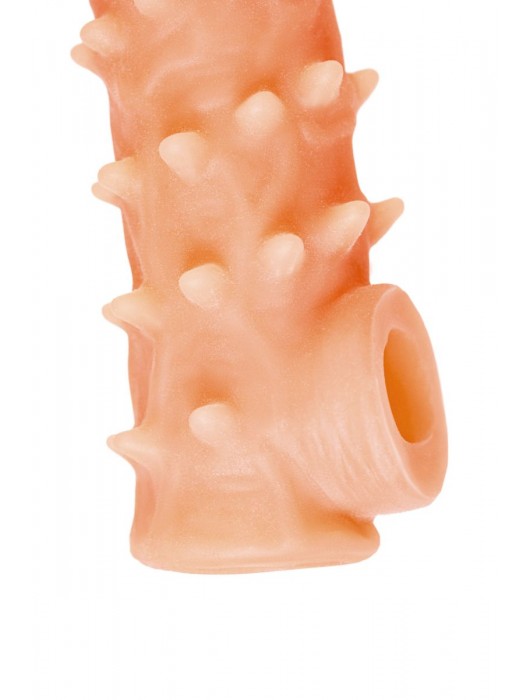 Телесная закрытая насадка с пупырышками Cock Sleeve Size S - 13,8 см. - KOKOS - в Новом Уренгое купить с доставкой