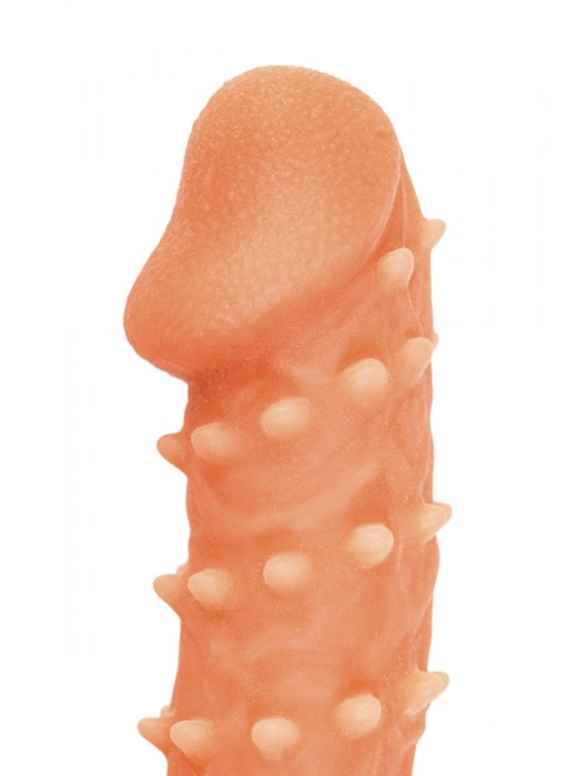 Телесная закрытая насадка с пупырышками Cock Sleeve Size S - 13,8 см. - KOKOS - в Новом Уренгое купить с доставкой