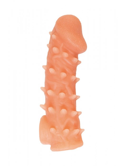 Телесная закрытая насадка с пупырышками Cock Sleeve Size L - 17,6 см. - KOKOS - в Новом Уренгое купить с доставкой