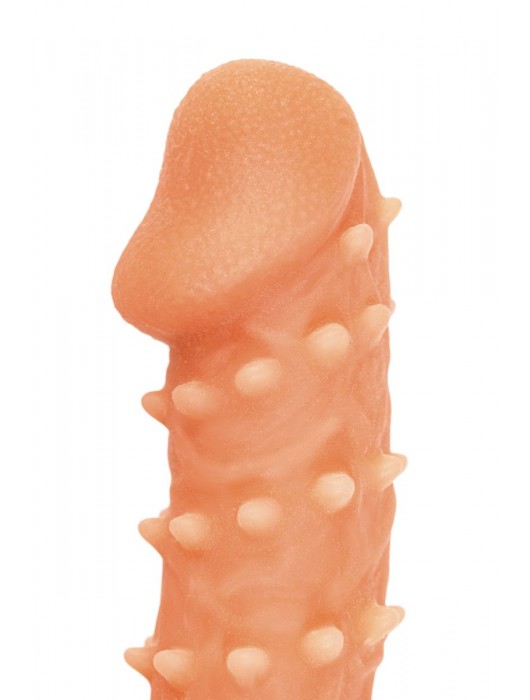 Телесная закрытая насадка с пупырышками Cock Sleeve Size L - 17,6 см. - KOKOS - в Новом Уренгое купить с доставкой