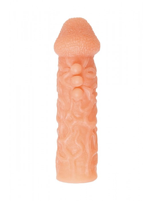 Телесная закрытая насадка с шершавой головкой Cock Sleeve Size S - 13,8 см. - KOKOS - в Новом Уренгое купить с доставкой