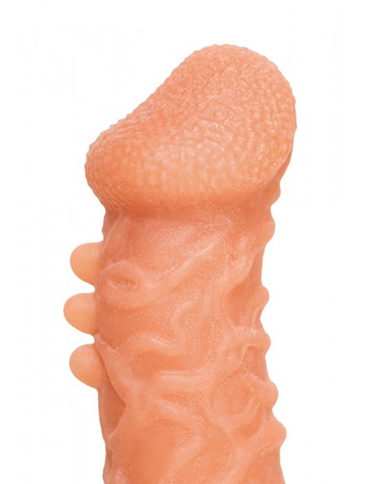 Телесная закрытая насадка с шершавой головкой Cock Sleeve Size S - 13,8 см. - KOKOS - в Новом Уренгое купить с доставкой