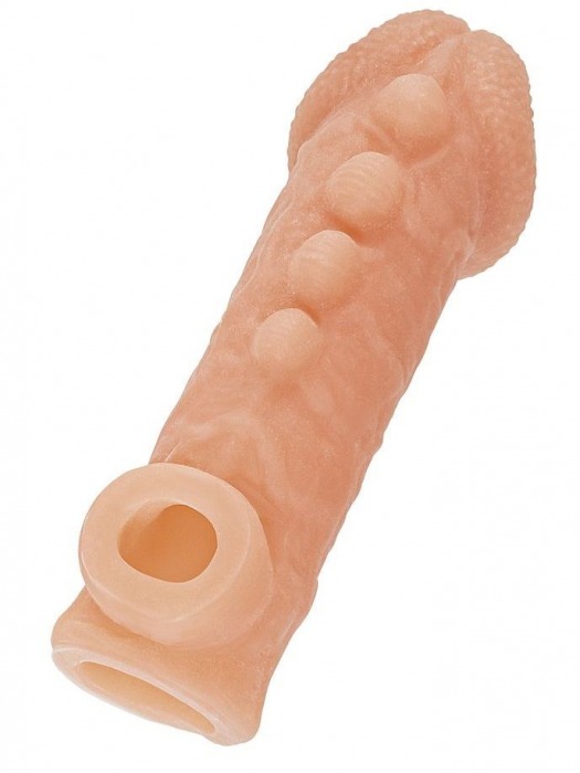 Телесная закрытая насадка с шишечками Cock Sleeve Size M - 15,6 см. - KOKOS - в Новом Уренгое купить с доставкой