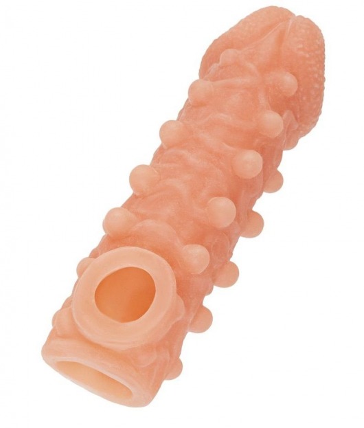 Телесная закрытая насадка с шариками Cock Sleeve Size S - 13,8 см. - KOKOS - в Новом Уренгое купить с доставкой