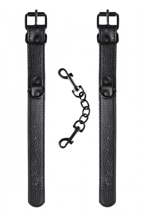Узкие черные наручники на сцепке - ToyFa - купить с доставкой в Новом Уренгое