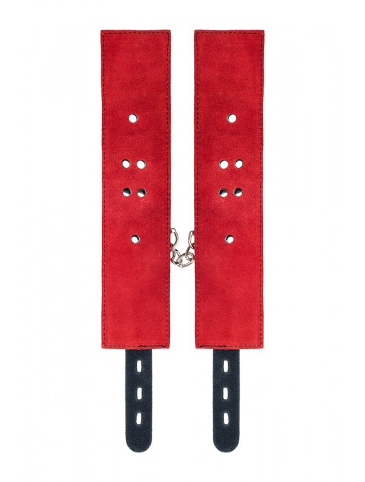 Красно-черные оковы на ноги из кожи - ToyFa - купить с доставкой в Новом Уренгое