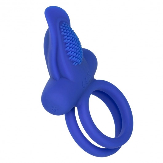 Синее перезаряжаемое эрекционное кольцо Silicone Rechargeable Dual Pleaser Enhancer - California Exotic Novelties - в Новом Уренгое купить с доставкой